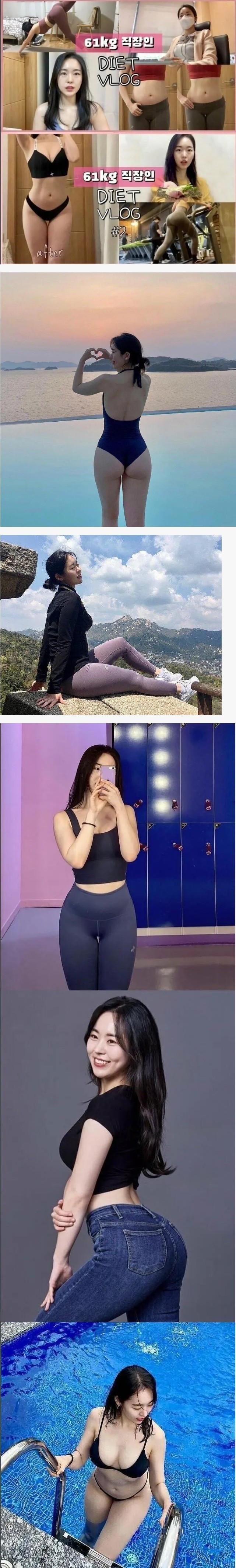 61kg 간호사 누나 비키니 레깅스 몸매