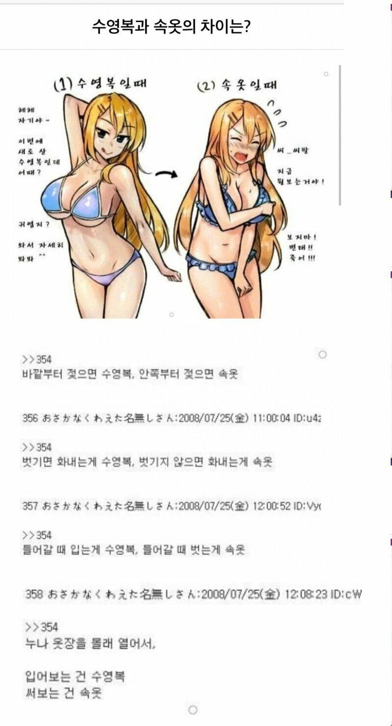 수영복과 비키니 차이