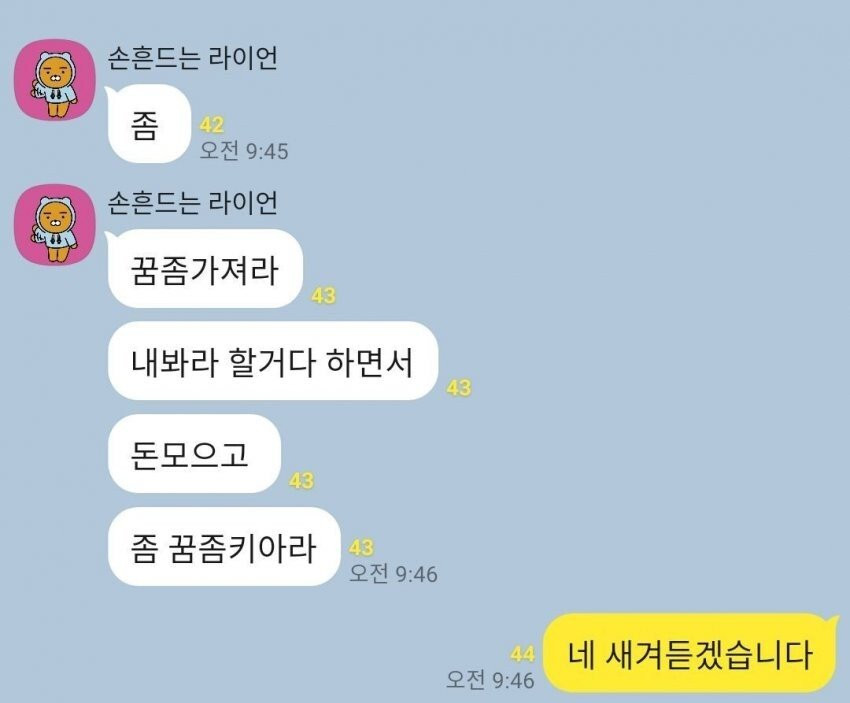 디씨인의 일요일 오전 ㅈ소 단톡방