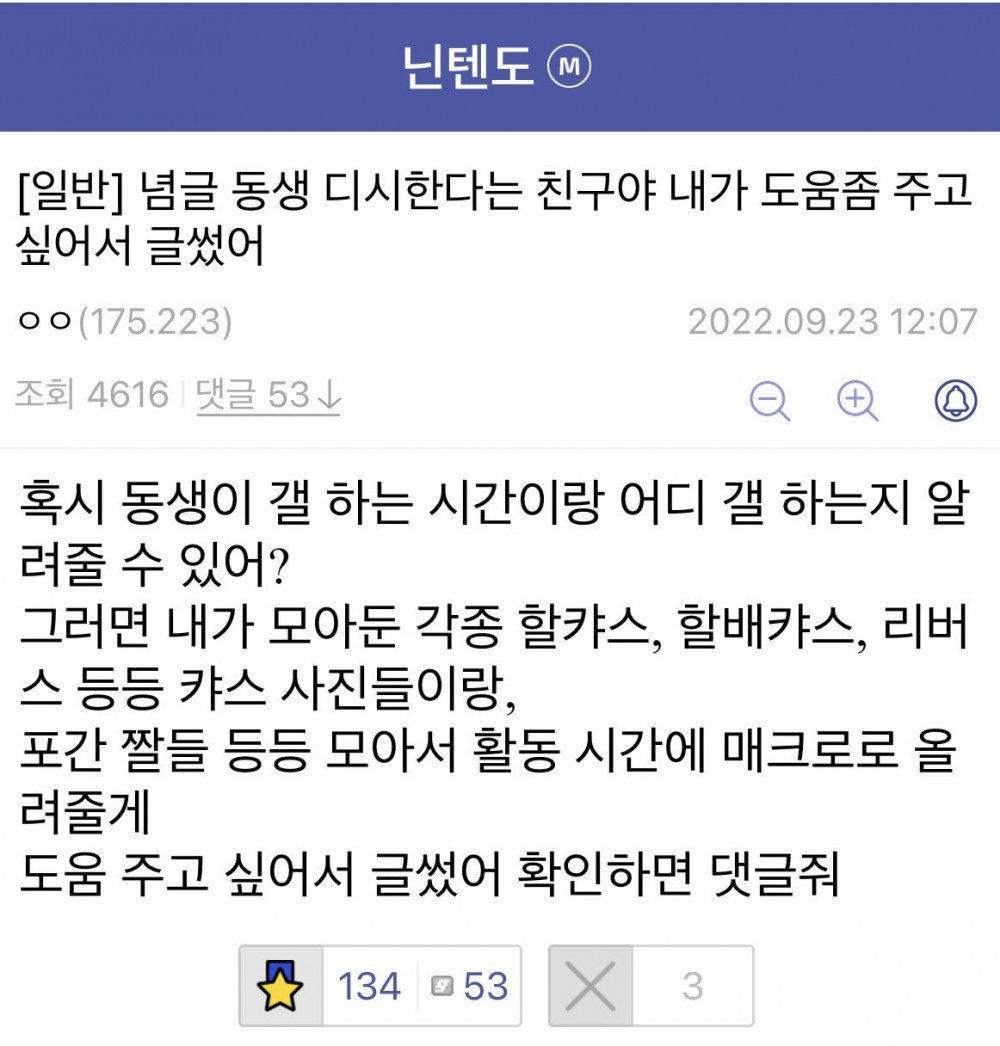 안싱글벙글 초딩 동생이 디시해서 걱정인 닌갤러