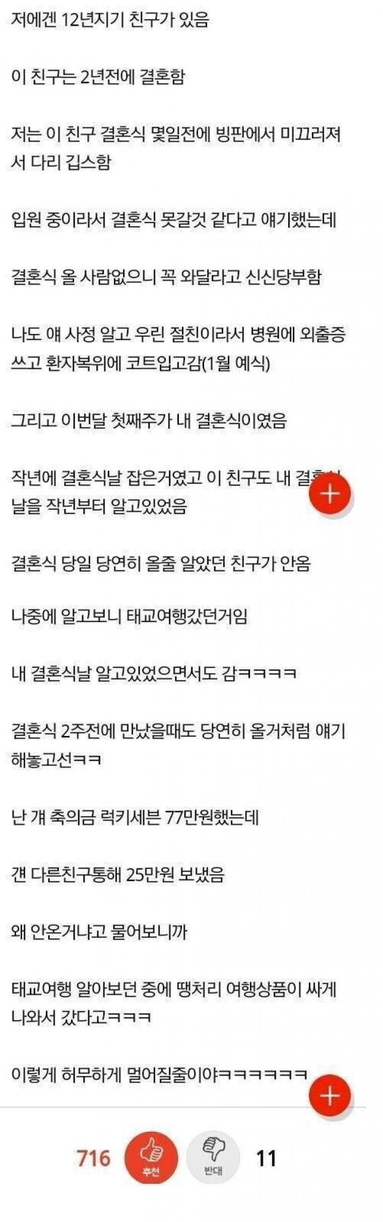 12년 지기 친구랑 절교함