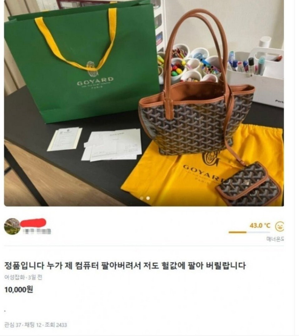 당근마켓에 올라온 어느 명품백