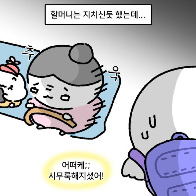 버스에서 본 할머니가 손주 다루는 법.MANHWA