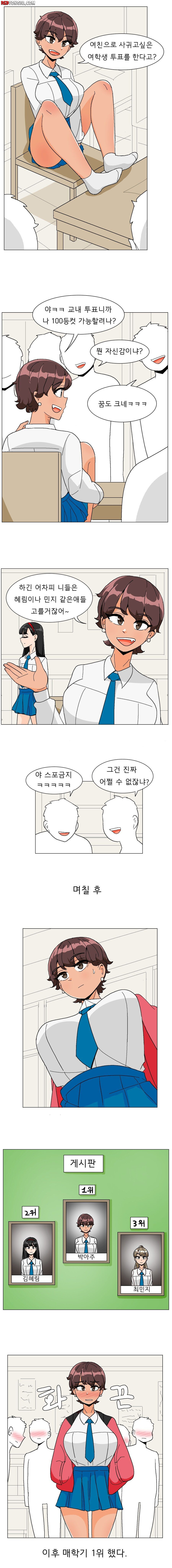 보이쉬 여고생이 인기투표에서