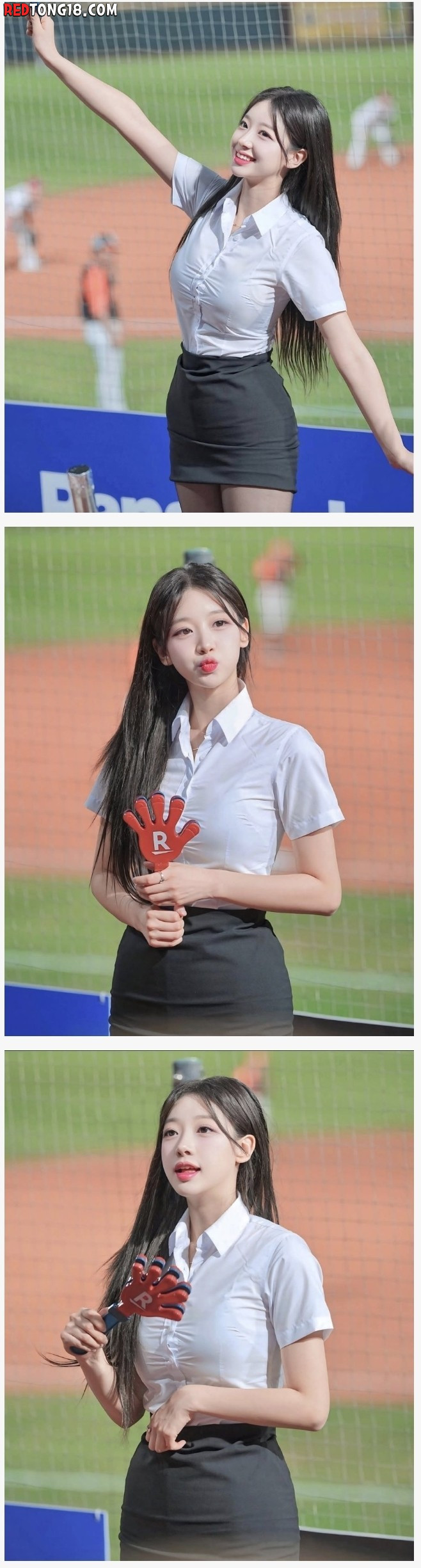 대만 진출한 우수한 치어리더 오피스룩 몸매