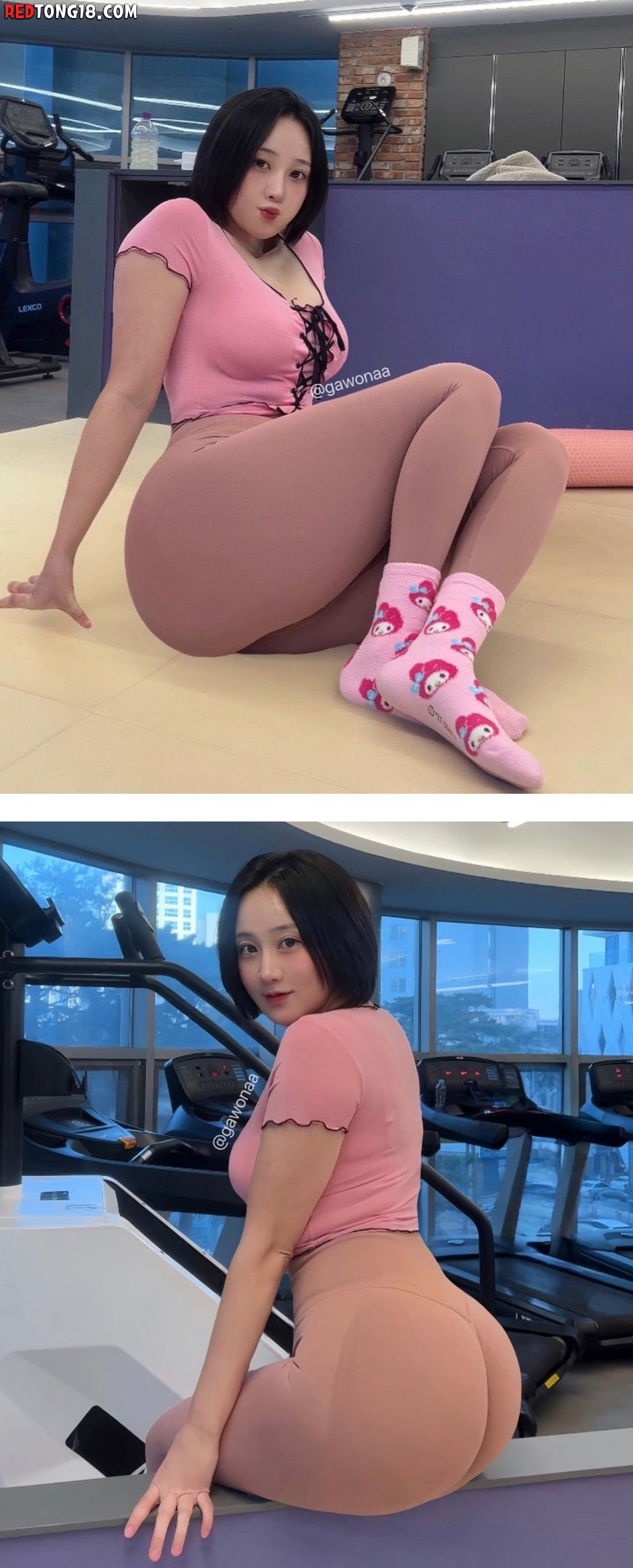 헬스장에서 엉덩이 흔드는 워니