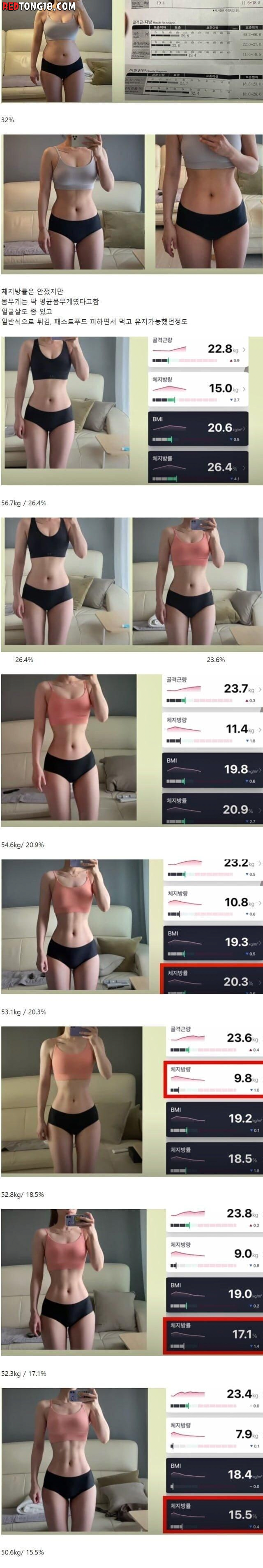체지방별로 알아보는 여자 몸매