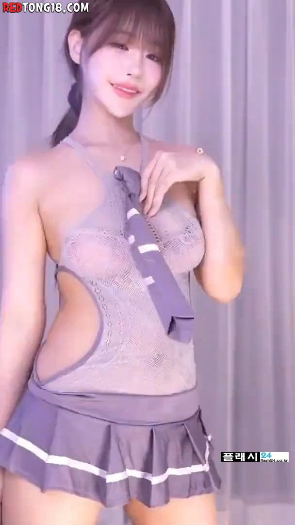 BJ 하루 연보라색 시스루 모노키니