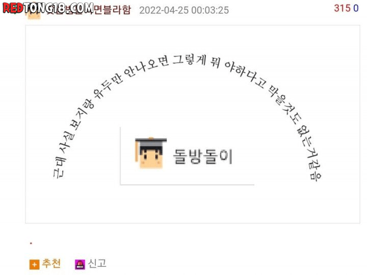 커뮤 약후방짤 검열에 대한 웃대인의 소신발언