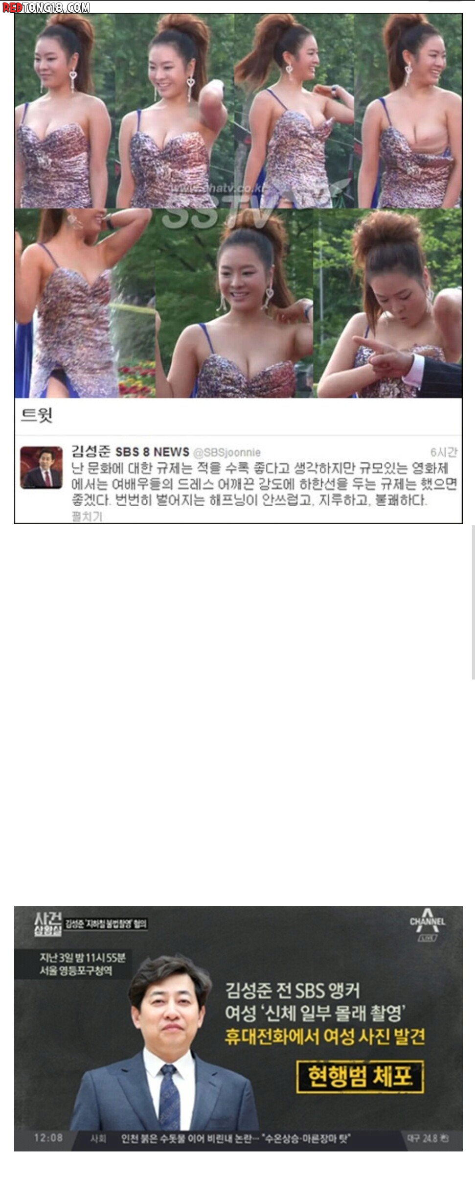 여배우들 드레스 노출 규제했으면 좋겠다던 전SBS앵커